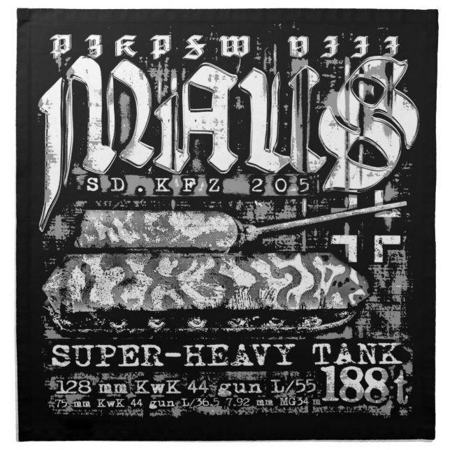 Panzer VIII Maus Cloth Napkin (Front)