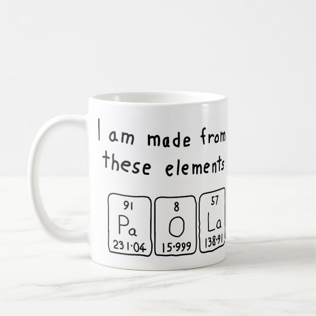 Paola periodic table name mug (Left)