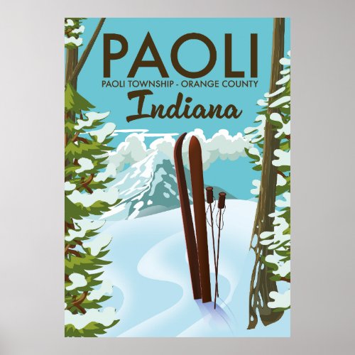 Paoli Orange County Indiana Ski poster