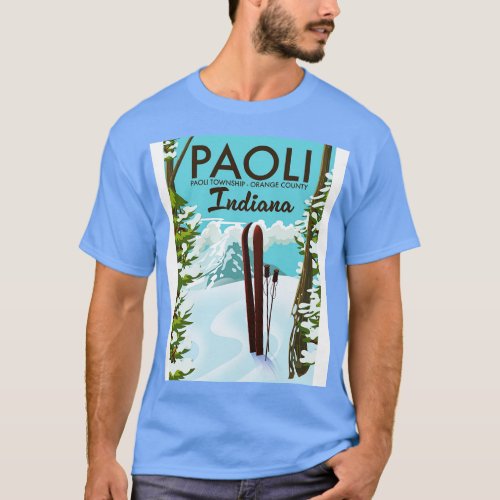 Paoli Orange County Indiana Ski poster T_Shirt