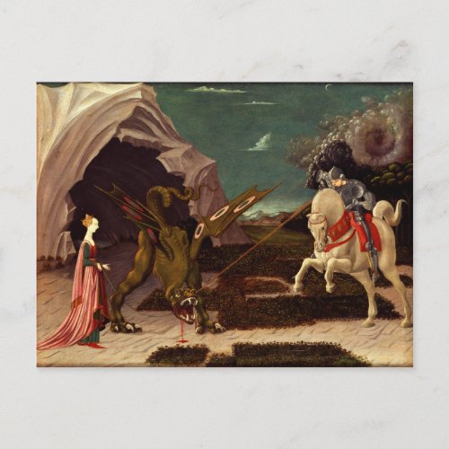 PAOLO UCCELLO _ Saint George and the Dragon 1470 Postcard