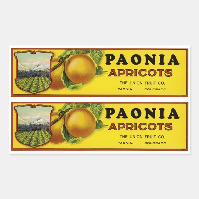 Paonia Apricots Label Art (Front)