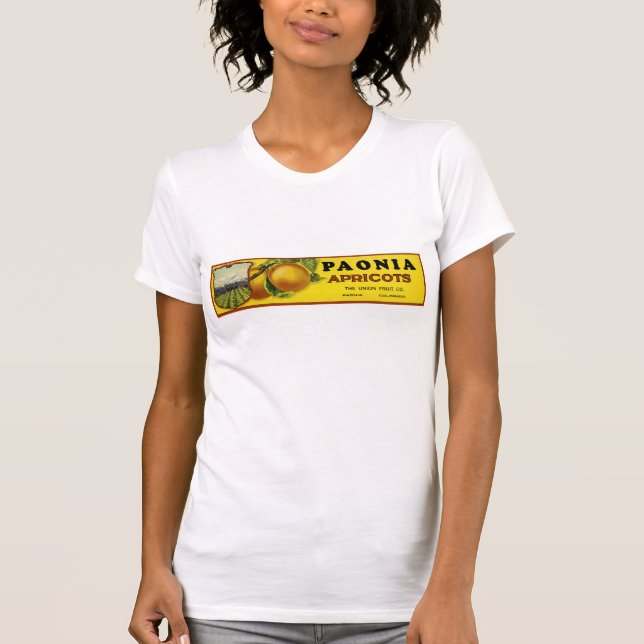 Paonia Apricots Label Art T-Shirt (Front)