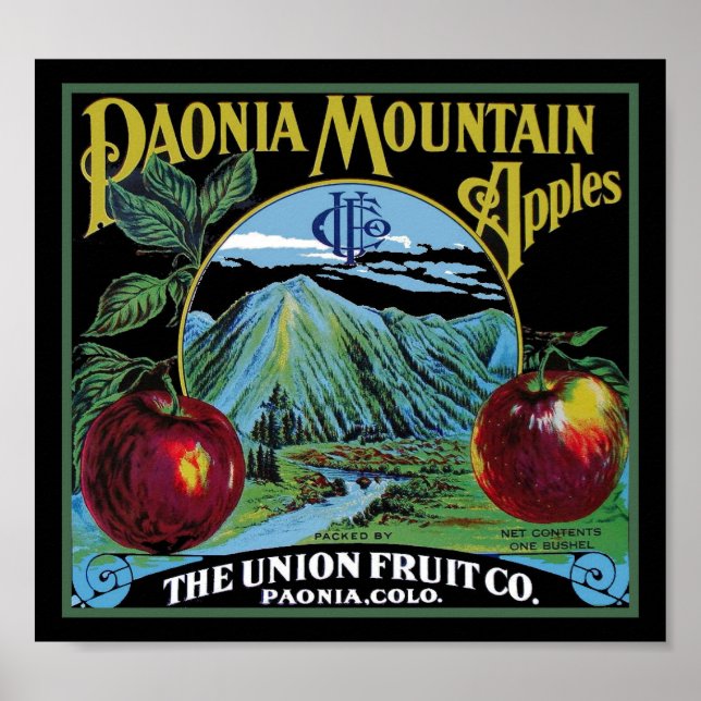 Paonia Moountain Apples Colorado Poster (Front)