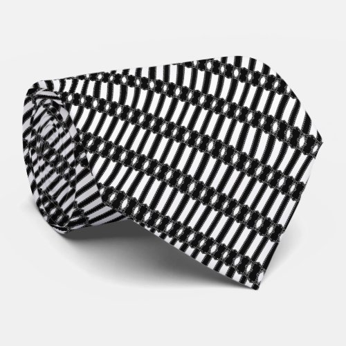 Pap | Black & White Chain Stripe Necktie
