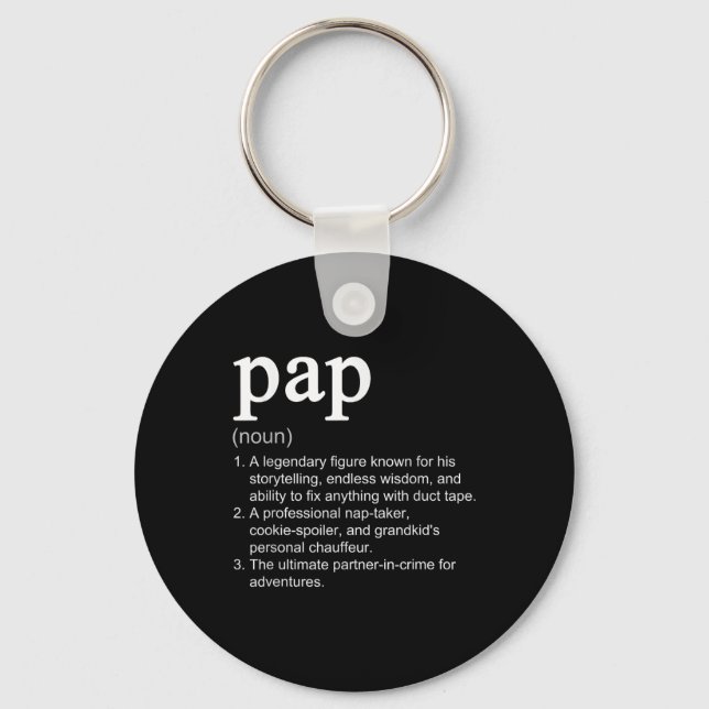 Pap Definition Funny Noun Cool  Keychain (Front)