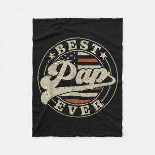 Pap Ever Aamerican Us Flag Funny Fathers Day Fleece Blanket