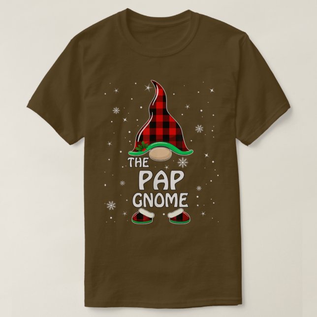 Pap Gnome Buffalo Plaid Matching Family Christmas  T-Shirt (Design Front)