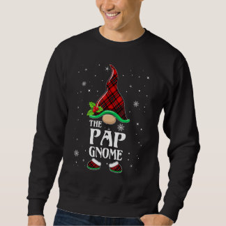Pap Gnome Red Plaid Matching Family Christmas Paja Sweatshirt