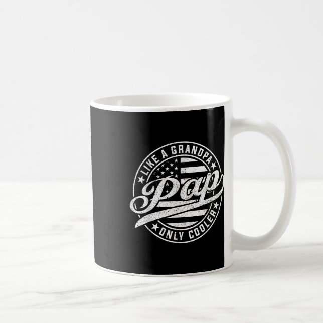 Pap Like A Grandpa Only Cooler Funny Fathers Day  Coffee Mug (Right)