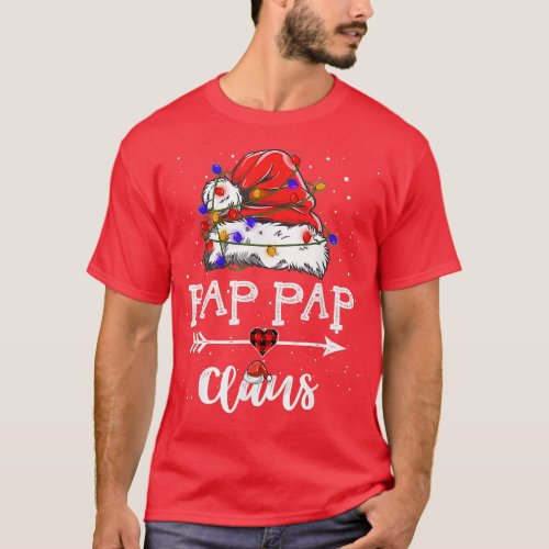 Pap Pap Claus Christmas Light Pajama Family Matchi T_Shirt