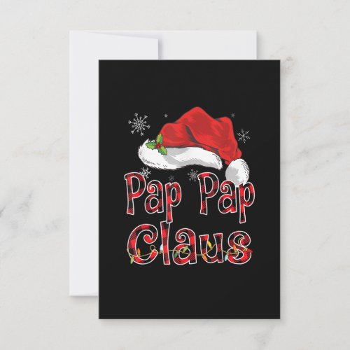Pap Pap Claus Shirt Christmas Lights Pajama Family RSVP Card