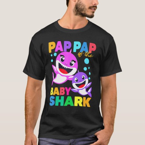 Pap Pap Of The Baby Birthday Shark Pap Pap Shark C T_Shirt