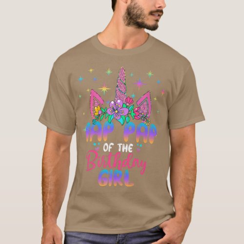 Pap Pap Of the Birthday Girl Unicorn Birthday Part T_Shirt
