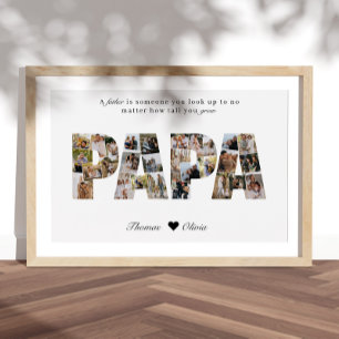 Papa 28 Photo Collage Keepsake for Dad or Grandpa Poster