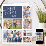 Papa 7 Photo Collage Blue Personalized Birthday Card<br><div class="desc">Personalized birthday card for your papa (editable). The photo template is ready for you to add 7 of your favorite photos and you can also edit "PAPA" if you prefer to say, dad, daddy etc. Inside, the card reads "happy birthday" and you also have the option to add your own...</div>