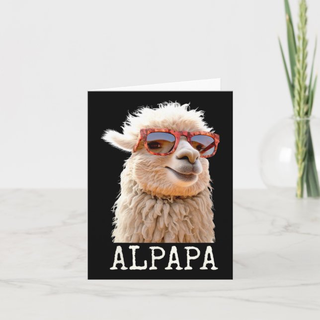 Papa Alpapa Lama Daddy Cute Alpaca Dad Fathers Day Card (Front)