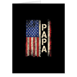 Papa American Flag Father's Day For Men Card