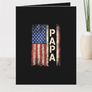 Papa American Flag Father's Day For Men Card