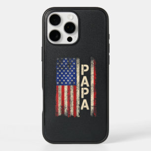 Papa American Flag Father's Day For Men iPhone 16 Pro Max Case