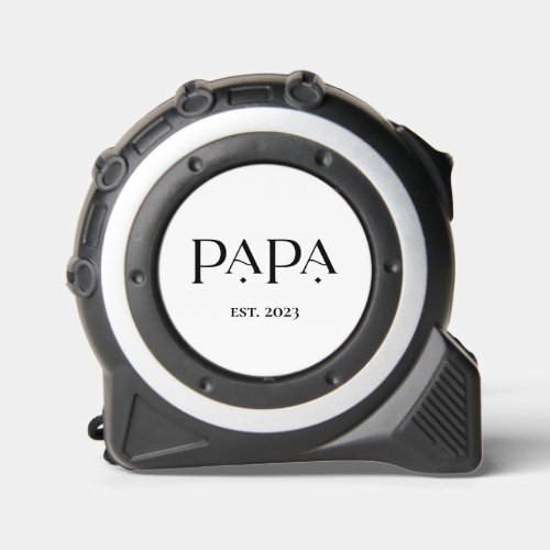 Papa and Est Date  Black and White Tape Measure