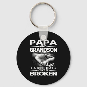 Papa And Grandson A Bond That Can't Be Broken  Keychain