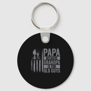 Papa Art For Grandpa Men From Grandkids Granddaugh Keychain