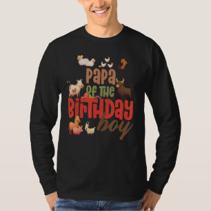 Papa Barn Animals Farm Country Birthday Crew Theme T-Shirt