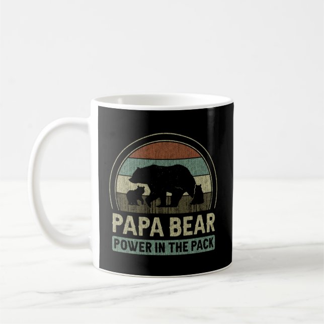 Papa Bear 2 Cubs 2 Dad Grandpa Father'S Day Coffee Mug (Left)