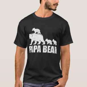 Mens Twin Dad Shirt Papa Bear Two Cubs Tshirt Father'S Day Gift – Teezou  Store