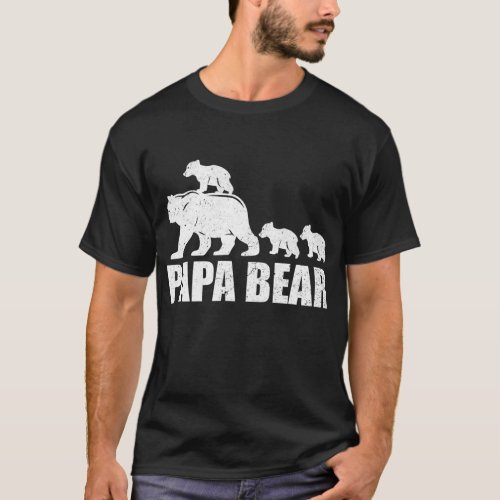 Papa Bear 3 Cubs Shirt Daddy Bear 3 Kids Papa 3
