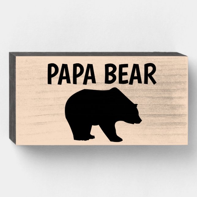 PAPA BEAR 8X4 RUSTIC WOOD SIGN FOR DAD (Front Horizontal)