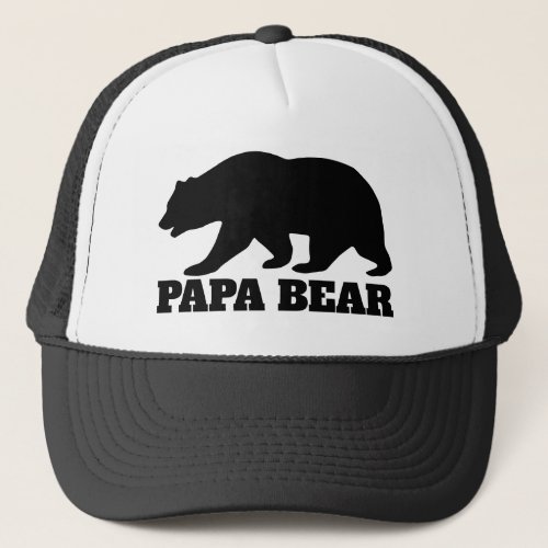 Papa bear animal silhouette trucker hat for men