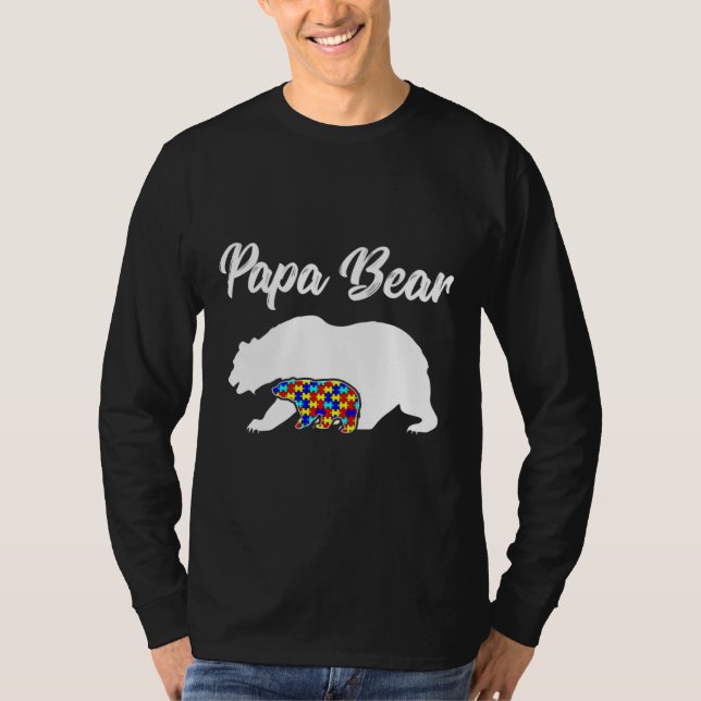 Papa Bear Autism Awareness Dad T-Shirt (Front)