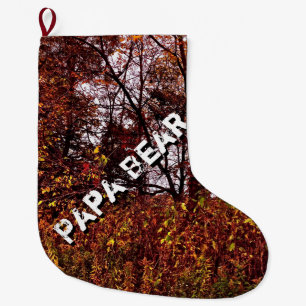Papa Bear Autumn Camo Christmas Stocking