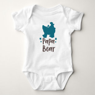 Papa Bear, Bear Cub, Cute Bear, Little Bear, Stars Baby Bodysuit