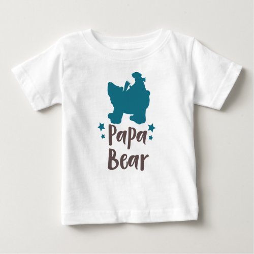 Papa Bear Bear Cub Cute Bear Little Bear Stars Baby T_Shirt