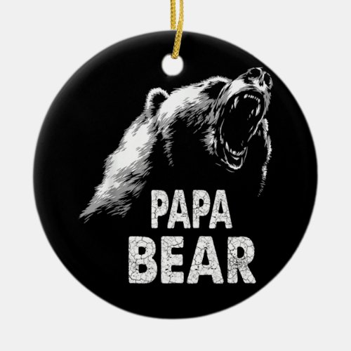 Papa Bear Best Dad Fathers Day Father Pop Gift  Ceramic Ornament