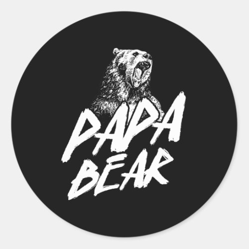 Papa Bear Best Dad Fathers Day Father Pop Gift Classic Round Sticker