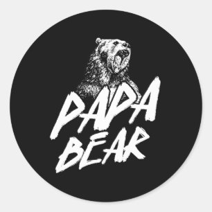 Papa Bear Best Dad Fathers Day Father Pop Gift Classic Round Sticker