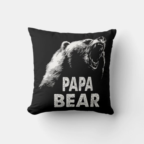 Papa Bear Best Dad Fathers Day Father Pop Gift  Throw Pillow
