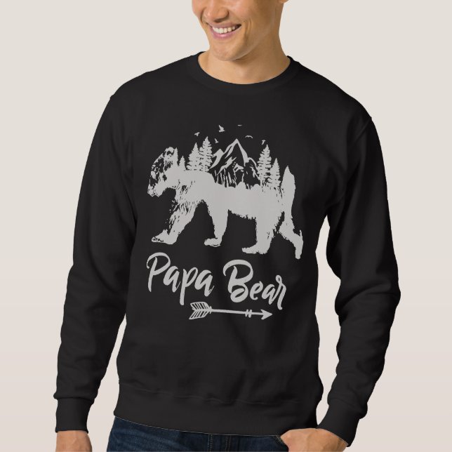 Papa Bear Best Dad  Fathers Day Father Pop  Men Sweatshirt (Front)