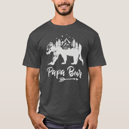 Papa Bear Best Dad Fathers Day Father Pop Men  T_Shirt