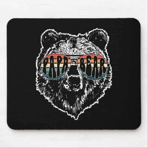 Papa Bear Best Dad Fathers Day Father Pop Men Vint Mouse Pad