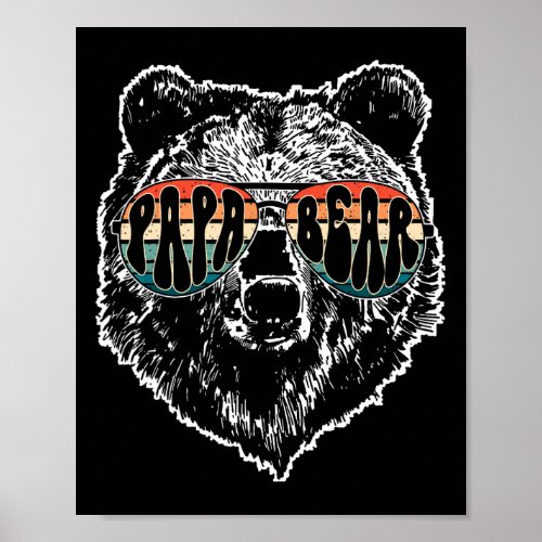 Papa Bear Best Dad Fathers Day Father Pop Men Vint Poster