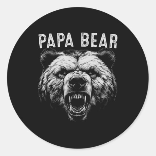 Papa Bear Best Idea Fathers Day Funny Bear Gifts F Classic Round Sticker