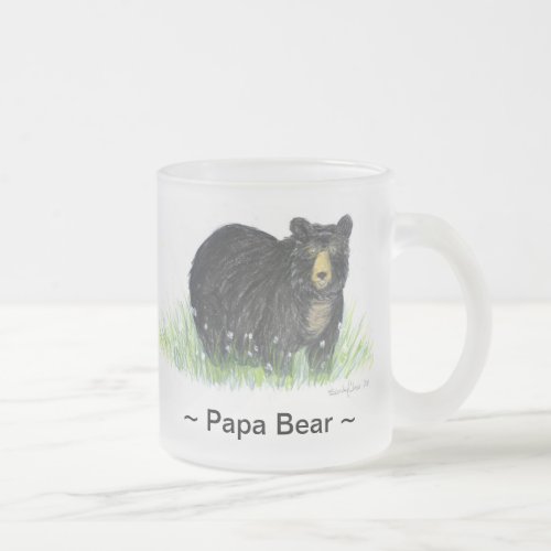 Papa Bear  Black Bear Lg glass mug