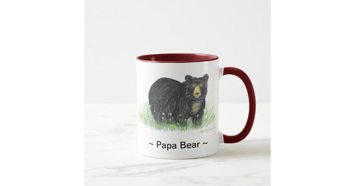 Mens Daddy Bear Shirt Matching Family Mama Papa Bear Camping Gift Front &  Back Coffee Mug