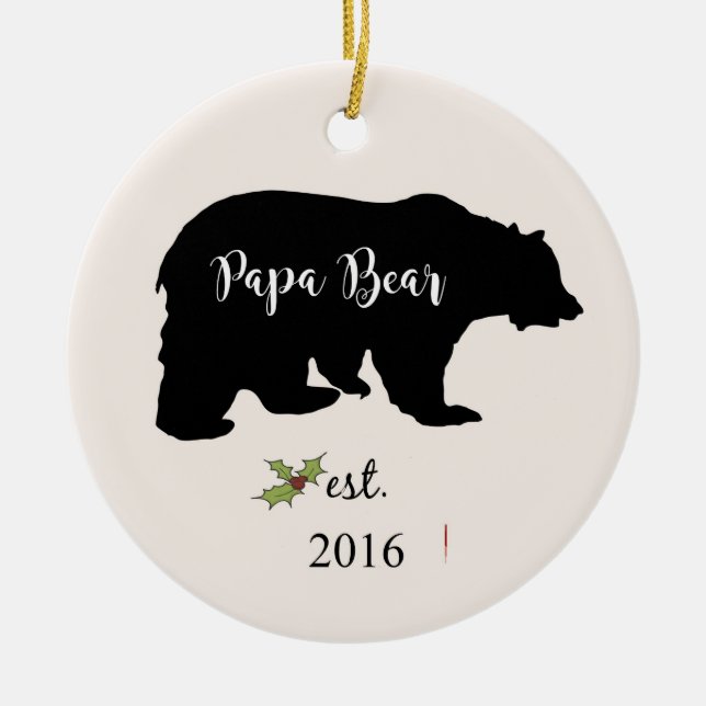 papa bear christmas ornament, dad ornament (Front)