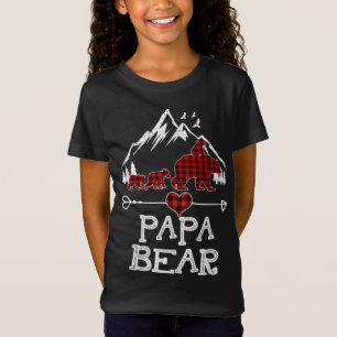 Papa Bear Christmas Pajama Red Plaid Buffalo Desig T-Shirt